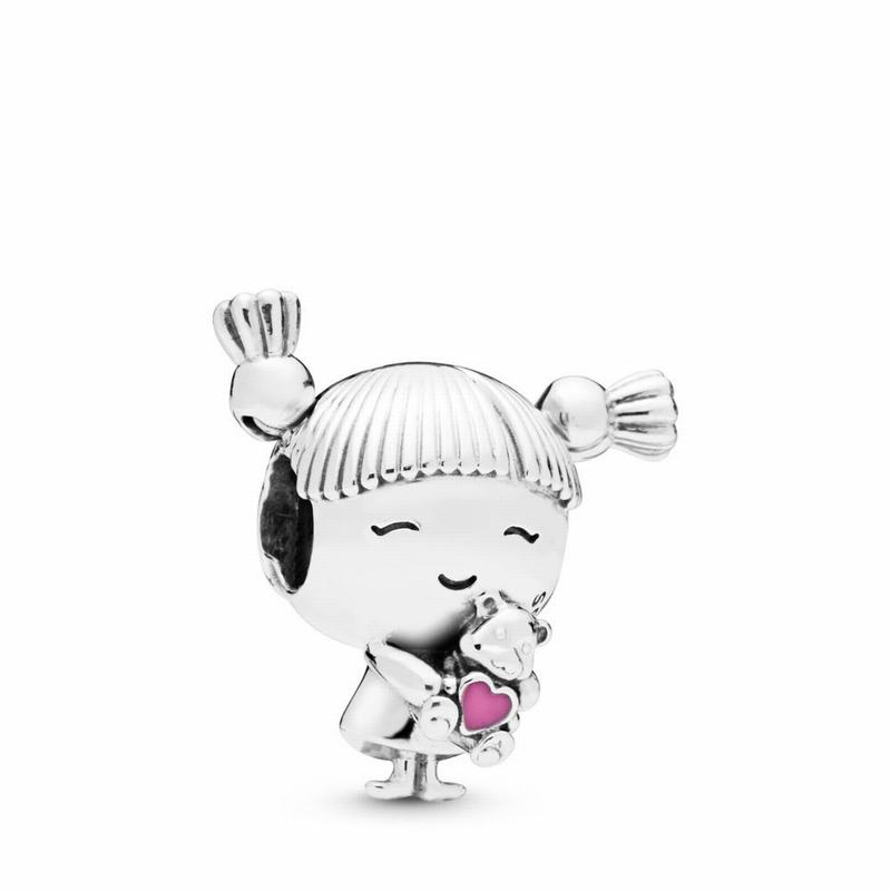 Pandora Girl With Pigtails Charm - Sterling Silver/Enamel/Pink - Canada | CF6820CO